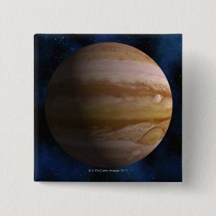 Jupiter Vierkante Button 5,1 Cm