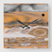 Jupiter Wall Clock Vierkante Klok (Voorkant)