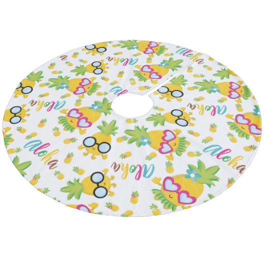 Jupon De Sapin En Molleton Ananas tropical (Angle)