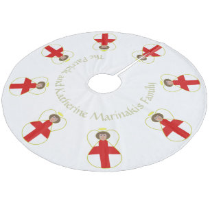 Jupon De Sapin En Molleton Ange Anglais Drapeau Cheveux Brown Personnalisé