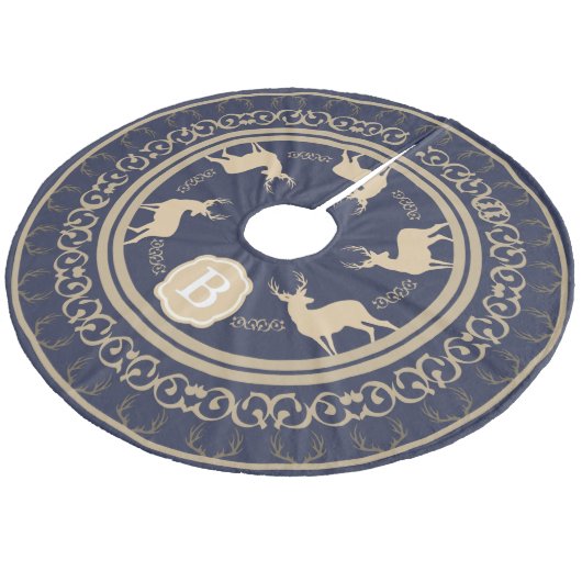 Jupon De Sapin En Molleton Antlers et seaux de cerfs rustiques | Monogramme (Angle)