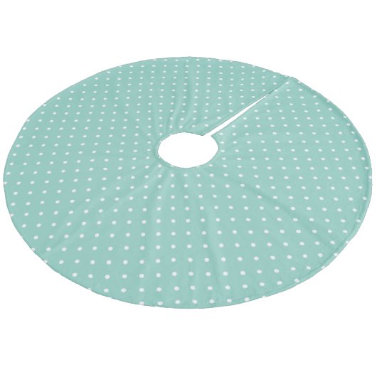Jupon De Sapin En Molleton Aqua Cute Pois (Angle)