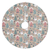 Jupon De Sapin En Molleton Arbres de Noël, Snowmen, Dons et Maisons (Devant)