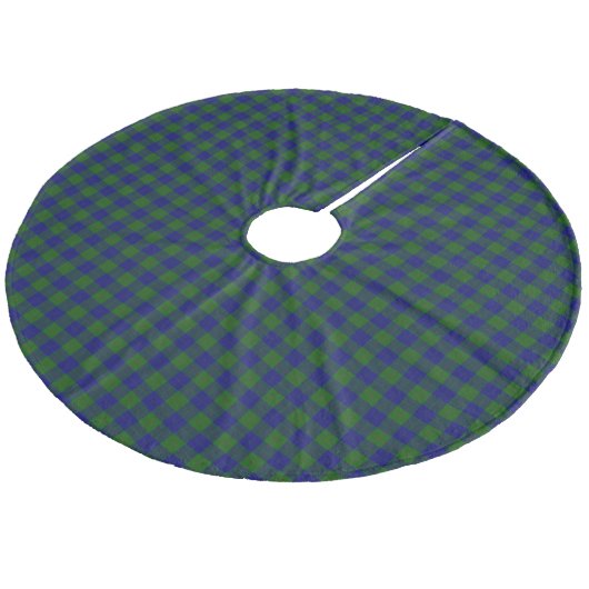 Jupon De Sapin En Molleton Barclay tartan bleu vert plaid (Angle)