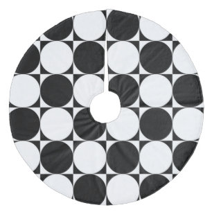 JUPON DE SAPIN EN MOLLETON CERCLES NOIRS ET BLANCS