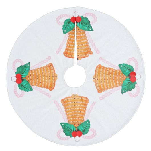 Jupon De Sapin En Molleton Cloches et jupe Holly Tree (Devant)