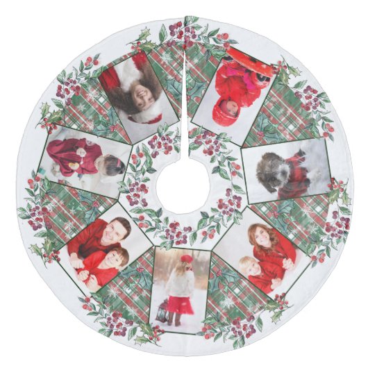 Jupon De Sapin En Molleton Collage de photos familiales White Wreath (Devant)