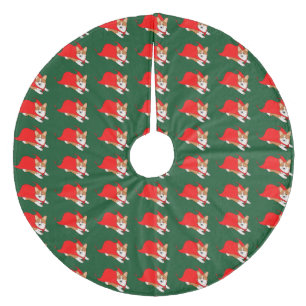 Jupon De Sapin En Molleton Corgi de Gallois de vol avec le cap rouge