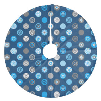 Jupon De Sapin En Molleton Dots d'hiver Jupe en polaire bleu et gris