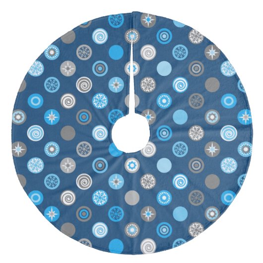 Jupon De Sapin En Molleton Dots d'hiver Jupe en polaire bleu et gris (Devant)