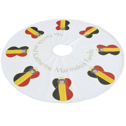 Jupon De Sapin En Molleton Drapeau ange belge de Noël (Angle)