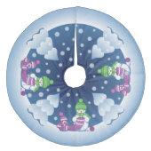 Jupon De Sapin En Molleton Écharpe Tricot Snowman (Devant)