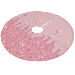 Jupon De Sapin En Molleton Effet Parties scintillant rose et étincelles