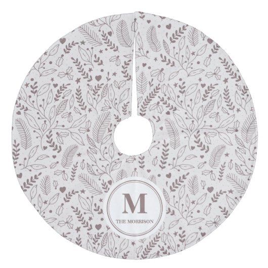 Jupon De Sapin En Molleton Élégant monogrammaire brun (Devant)