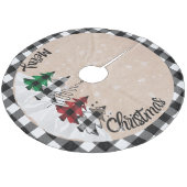 Jupon De Sapin En Molleton Ferme rustique Burlap Buffalo Plaid Christmas (Angle)