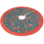 Jupon De Sapin En Molleton Festive Red & Green Hand Drawn Bows and Ribbons (Angle)