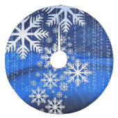 Jupon De Sapin En Molleton Flocons de neige sur royal bleu (Devant)