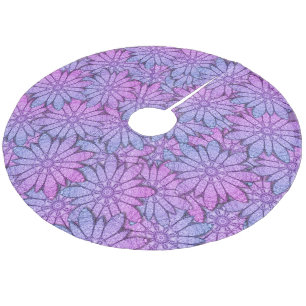 Jupon De Sapin En Molleton Fun Purple Flowers