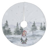 Jupon De Sapin En Molleton Gnome de vacances à l'aquarelle (Devant)