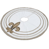 Jupon De Sapin En Molleton Gold Fleur de Lis Burlap décorative (Angle)