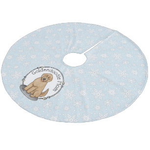 Jupon De Sapin En Molleton Goldendoodle Mom Doodle Mom (rouge doré)