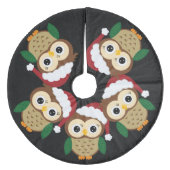 Jupon De Sapin En Molleton Hibou adorable de Noël (Devant)