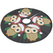 Jupon De Sapin En Molleton Hibou adorable de Noël (Angle)