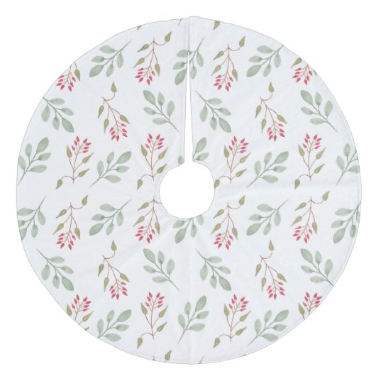 Jupon De Sapin En Molleton Hot PInk Holly Berry Jupe d'arbre de Noël (Devant)