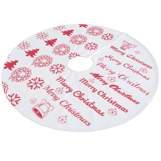 Jupon De Sapin En Molleton Joyeux collage de Noël (Angle)