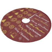 Jupon De Sapin En Molleton Joyeux collage de Noël noir rouge or S2 (Angle)