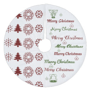 Jupon De Sapin En Molleton Joyeux collage de Noël Rouge foncé F Vert