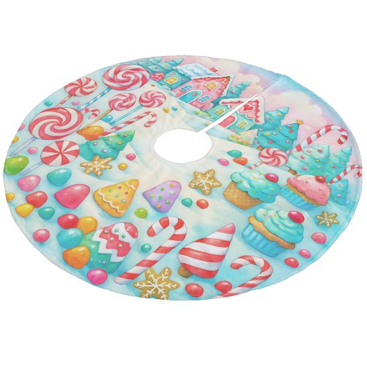 Jupon De Sapin En Molleton Jupe d'arbre de Noël Candyland (Angle)