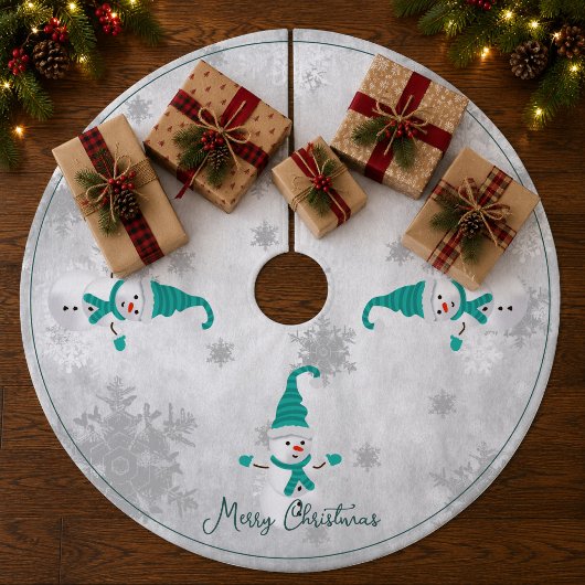 Jupon De Sapin En Molleton Jupe de sapin bonhomme de neige turquoise mignon
