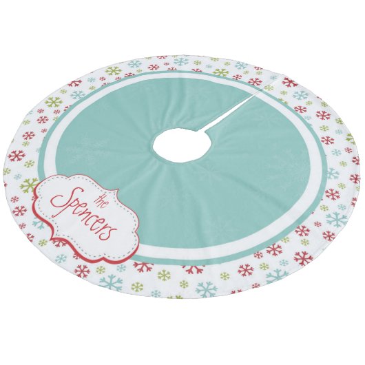 Jupon De Sapin En Molleton Jupe personnalisée d'arbre de Noël de flocon de (Angle)