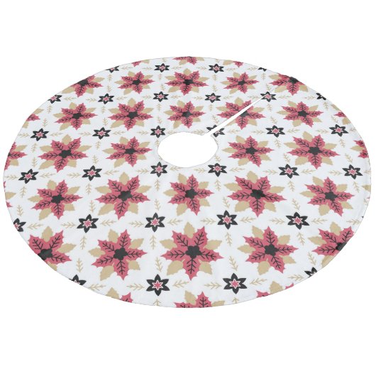 Jupon De Sapin En Molleton Jupe Poinsettias Fleece Tree (Angle)