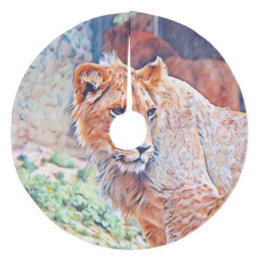 Jupon De Sapin En Molleton lion d'aquarell (Devant)