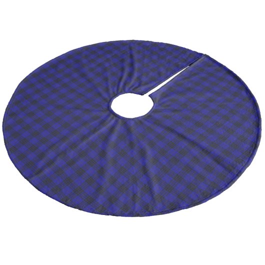 Jupon De Sapin En Molleton MacKay tartan bleu noir plaid (Angle)