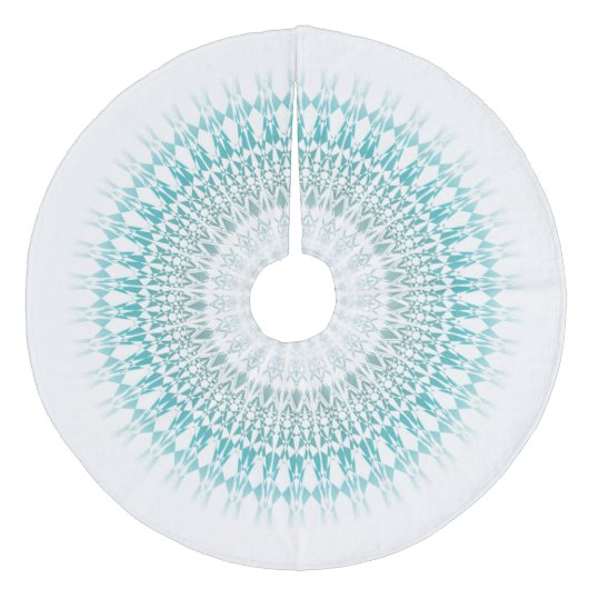 Jupon De Sapin En Molleton Mandala blanc turquoise (Devant)