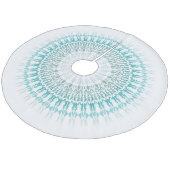 Jupon De Sapin En Molleton Mandala blanc turquoise (Angle)