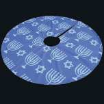 Jupon De Sapin En Molleton Menorah & Etoile de David Dark Blue Hanoukka<br><div class="desc">Menorah & Star of David Dark Blue Hanoukka Fleece Tree Jupe</div>