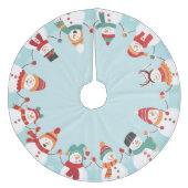 Jupon De Sapin En Molleton Mignons neigeurs de Noël (Devant)