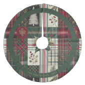 Jupon De Sapin En Molleton Modern Christmas Rustic Plaid Pattern (Devant)