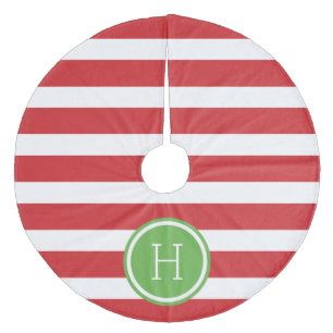 Jupon De Sapin En Molleton Monogramme des rayures de preppy rouge et vert