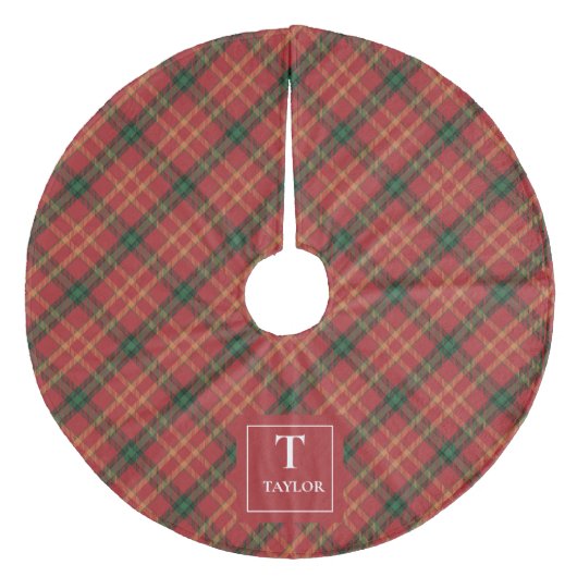 Jupon De Sapin En Molleton Monogramme Motif de Noël classique confortable (Devant)