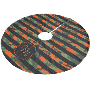 Jupon De Sapin En Molleton Monogramme rayé orange vert noir camouflage