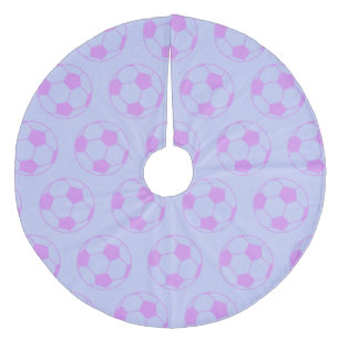 Jupon De Sapin En Molleton Motif de balle de soccer mignon en violet et bleu