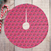 Jupon De Sapin En Molleton Motif de Poinsettia rouge variable