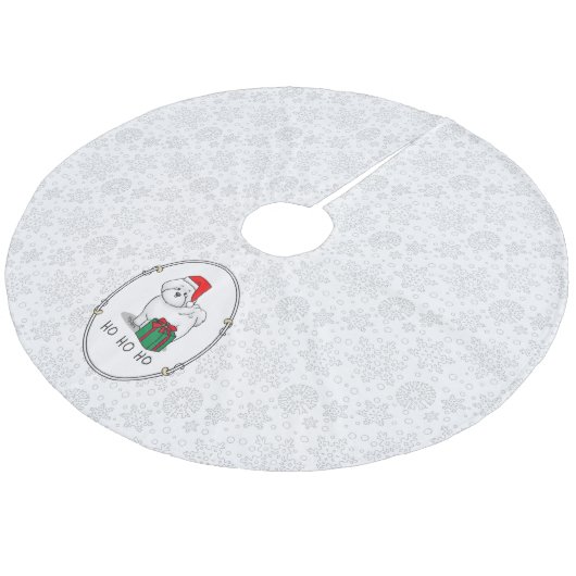 Jupon De Sapin En Molleton Noël Père Noël Bichon Frise Chien mignonne (Angle)