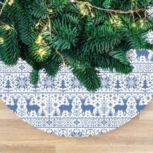Jupon De Sapin En Molleton Nom de script de modèle de pull moche tricoté bleu