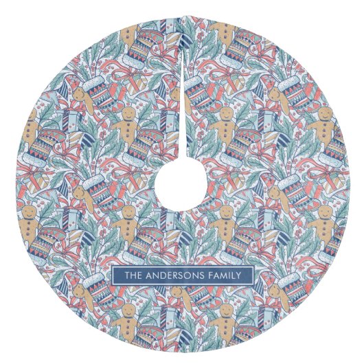 Jupon De Sapin En Molleton Personalized Hand Dwan Christmas Theme Pattern (Devant)